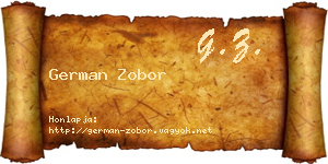 German Zobor névjegykártya